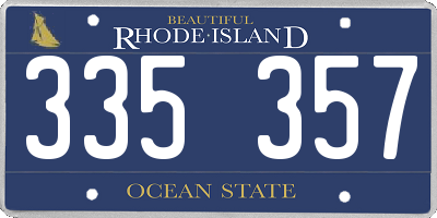 RI license plate 335357