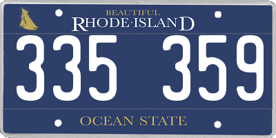 RI license plate 335359