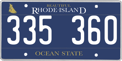 RI license plate 335360