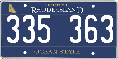 RI license plate 335363