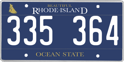 RI license plate 335364