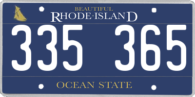 RI license plate 335365