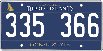 RI license plate 335366