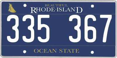 RI license plate 335367