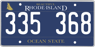 RI license plate 335368