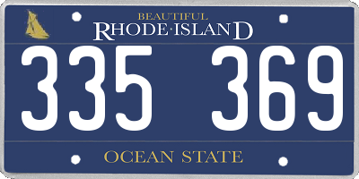 RI license plate 335369