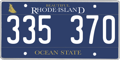 RI license plate 335370