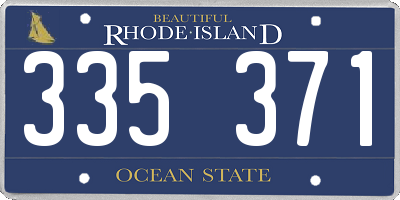 RI license plate 335371