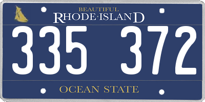 RI license plate 335372