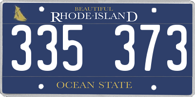 RI license plate 335373