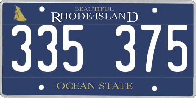 RI license plate 335375