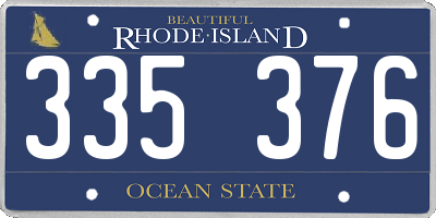 RI license plate 335376