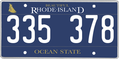 RI license plate 335378