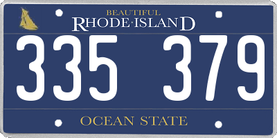RI license plate 335379