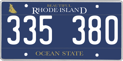 RI license plate 335380