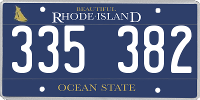 RI license plate 335382