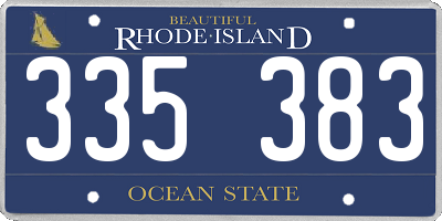 RI license plate 335383