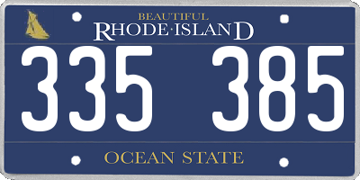 RI license plate 335385