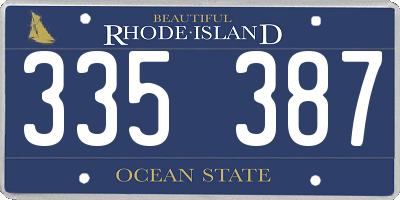 RI license plate 335387
