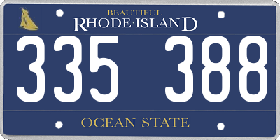 RI license plate 335388