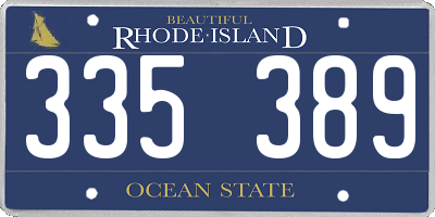 RI license plate 335389