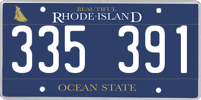 RI license plate 335391