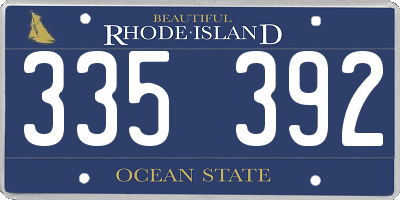 RI license plate 335392