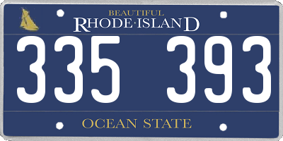 RI license plate 335393