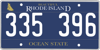 RI license plate 335396