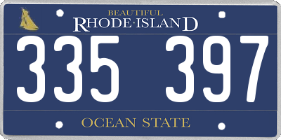 RI license plate 335397