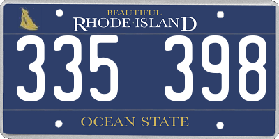 RI license plate 335398