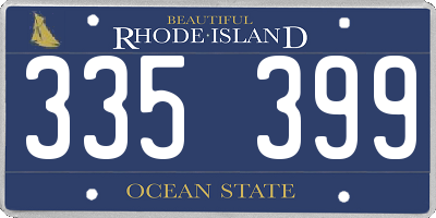 RI license plate 335399