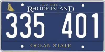 RI license plate 335401