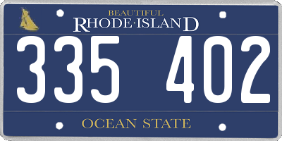 RI license plate 335402
