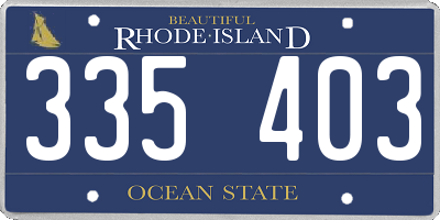 RI license plate 335403