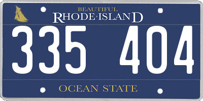 RI license plate 335404