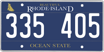 RI license plate 335405