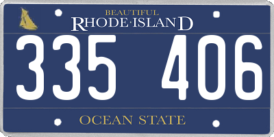 RI license plate 335406