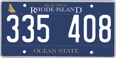 RI license plate 335408