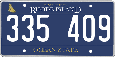 RI license plate 335409