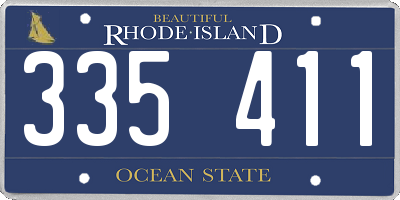 RI license plate 335411