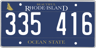 RI license plate 335416