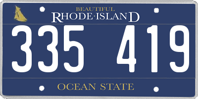 RI license plate 335419
