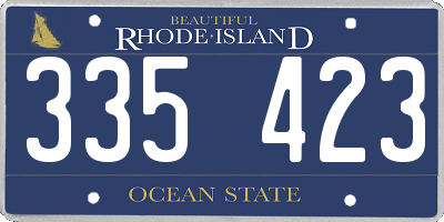 RI license plate 335423