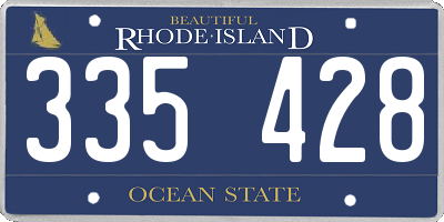 RI license plate 335428
