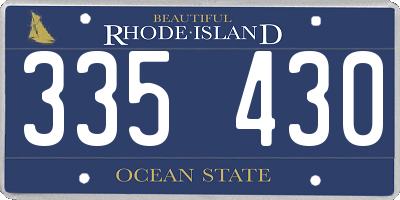 RI license plate 335430