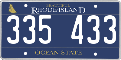 RI license plate 335433
