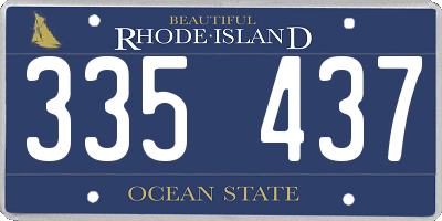 RI license plate 335437