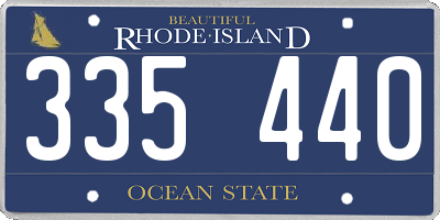 RI license plate 335440