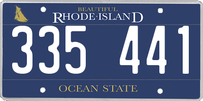 RI license plate 335441